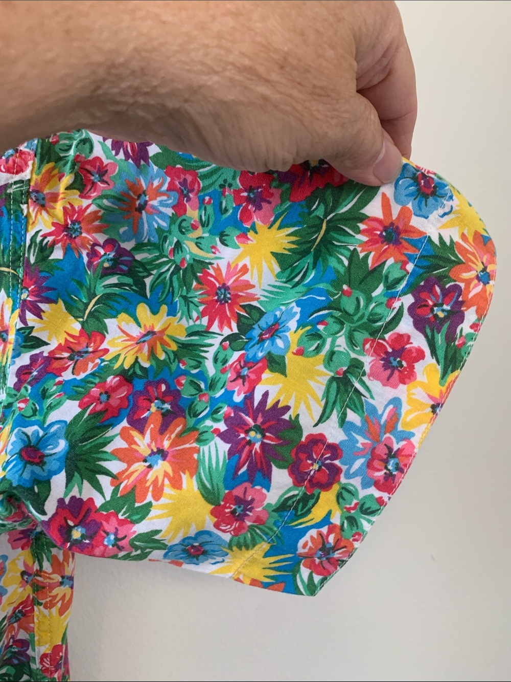 Vintage Liz Sport Short Sleeve Button Down Shirt 100% Cotton Bright Colorful - Picture 6 of 13